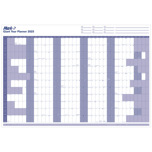 GIANT 2025 YEARLY WALL PLANNER - MARK IT