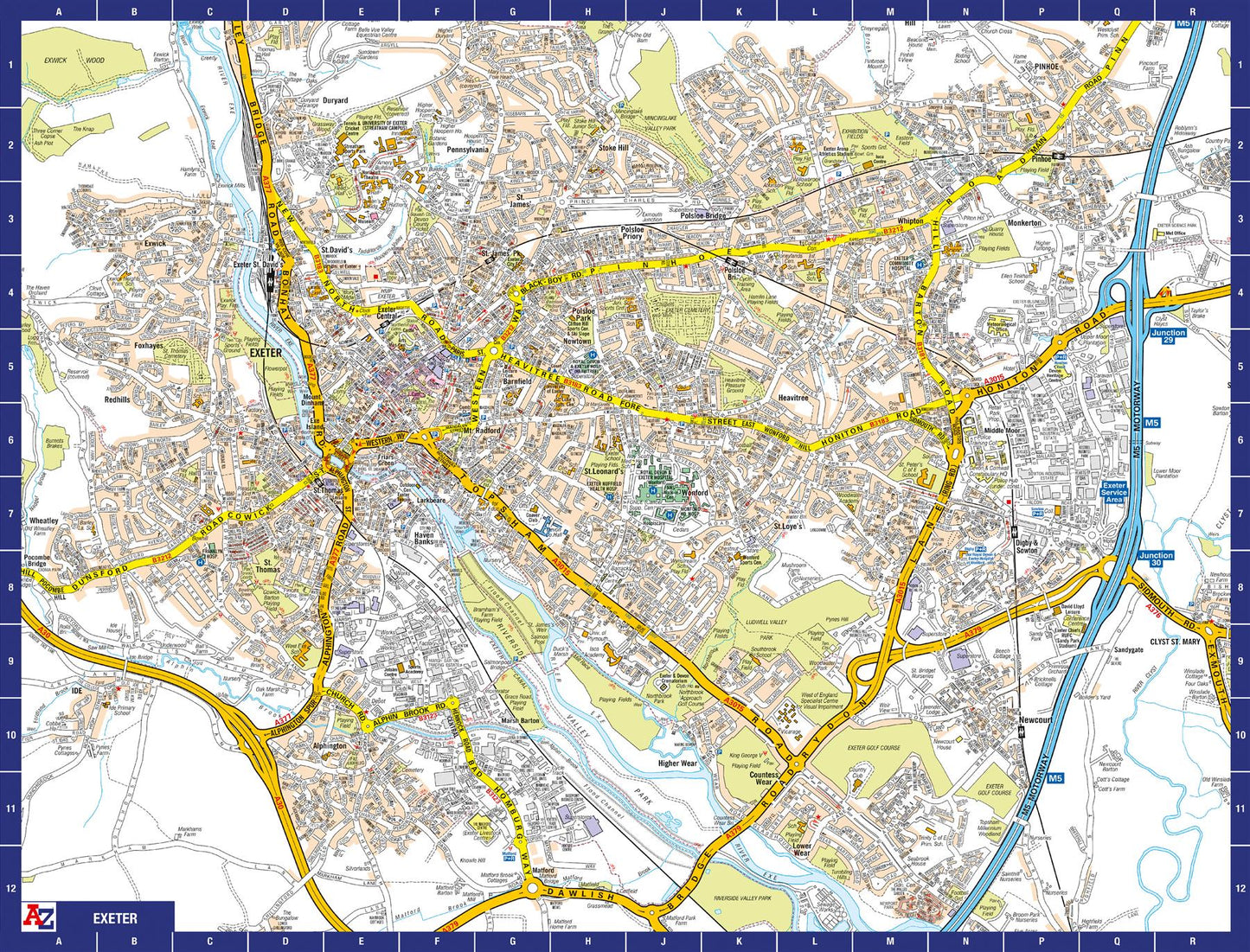 A to Z Map of  Exeter 1000 Piece Jigsaw