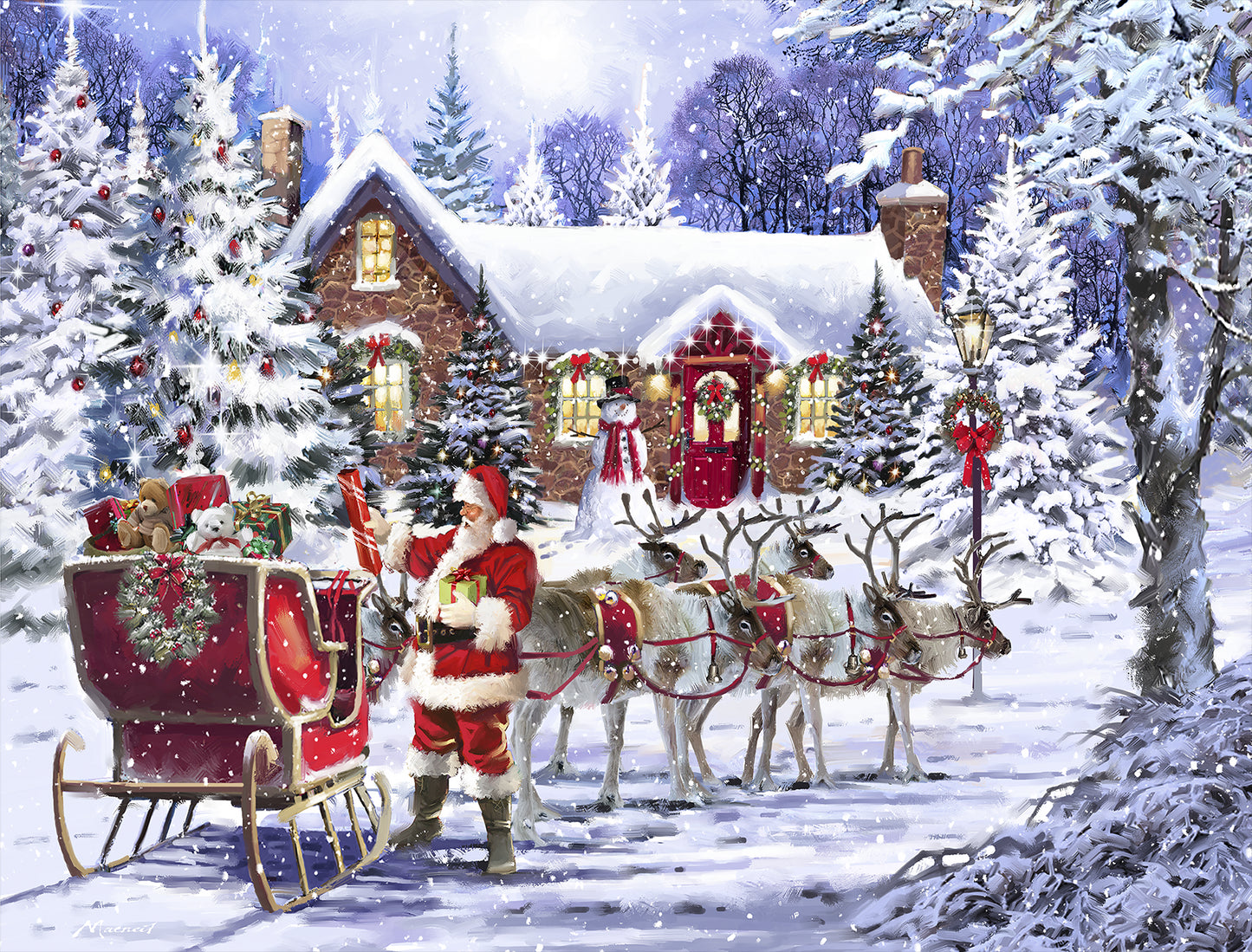 Santa's Visit 1000 Piece Jigsaw Puzzle