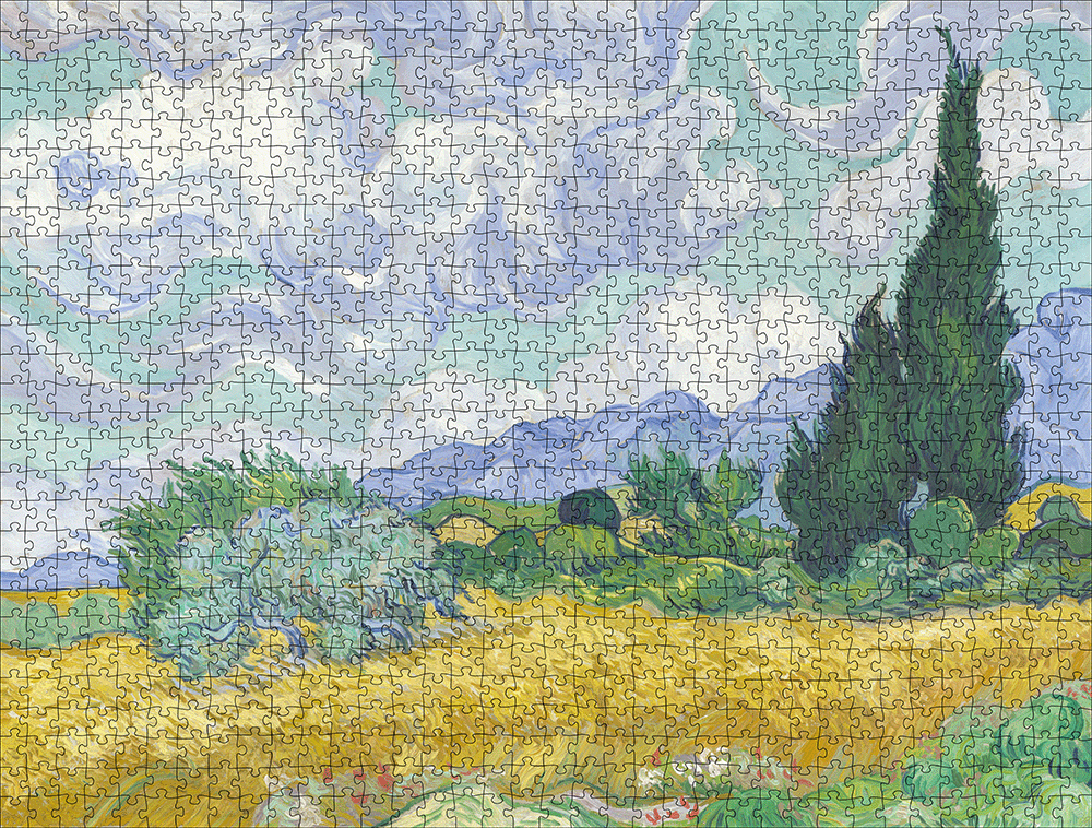 A Wheatfield, with Cypresses - National Gallery 1000 Piece Jigsaw Puzzle