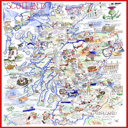 Tim Bulmer's Scotland Map Jigsaw & Tea Towel Gift Bundle