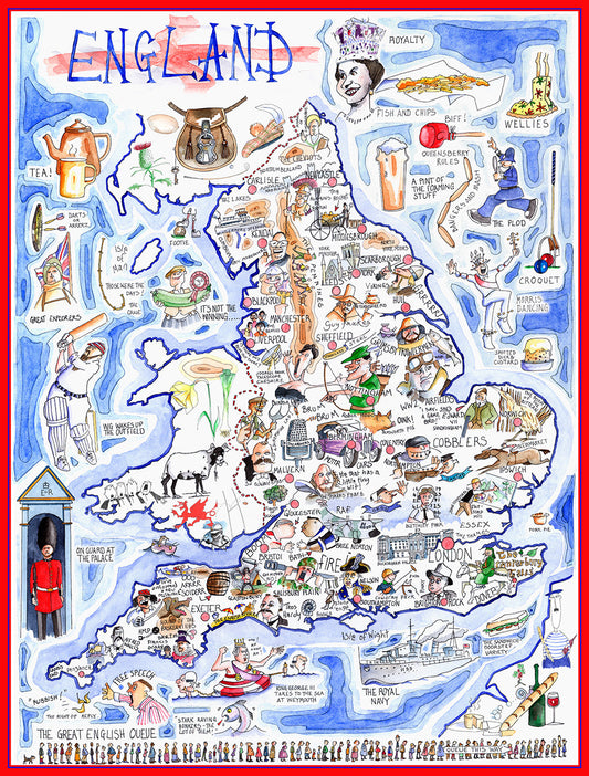 Map of England - Tim Bulmer 1000 Piece Jigsaw Puzzle