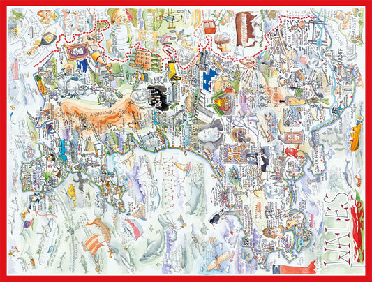 Tim Bulmer 300 Piece Map of Wales/Cymru Wooden Jigsaw Puzzle