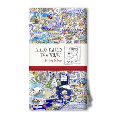 Tim Bulmer's USA Map Jigsaw & Tea Towel Gift Bundle