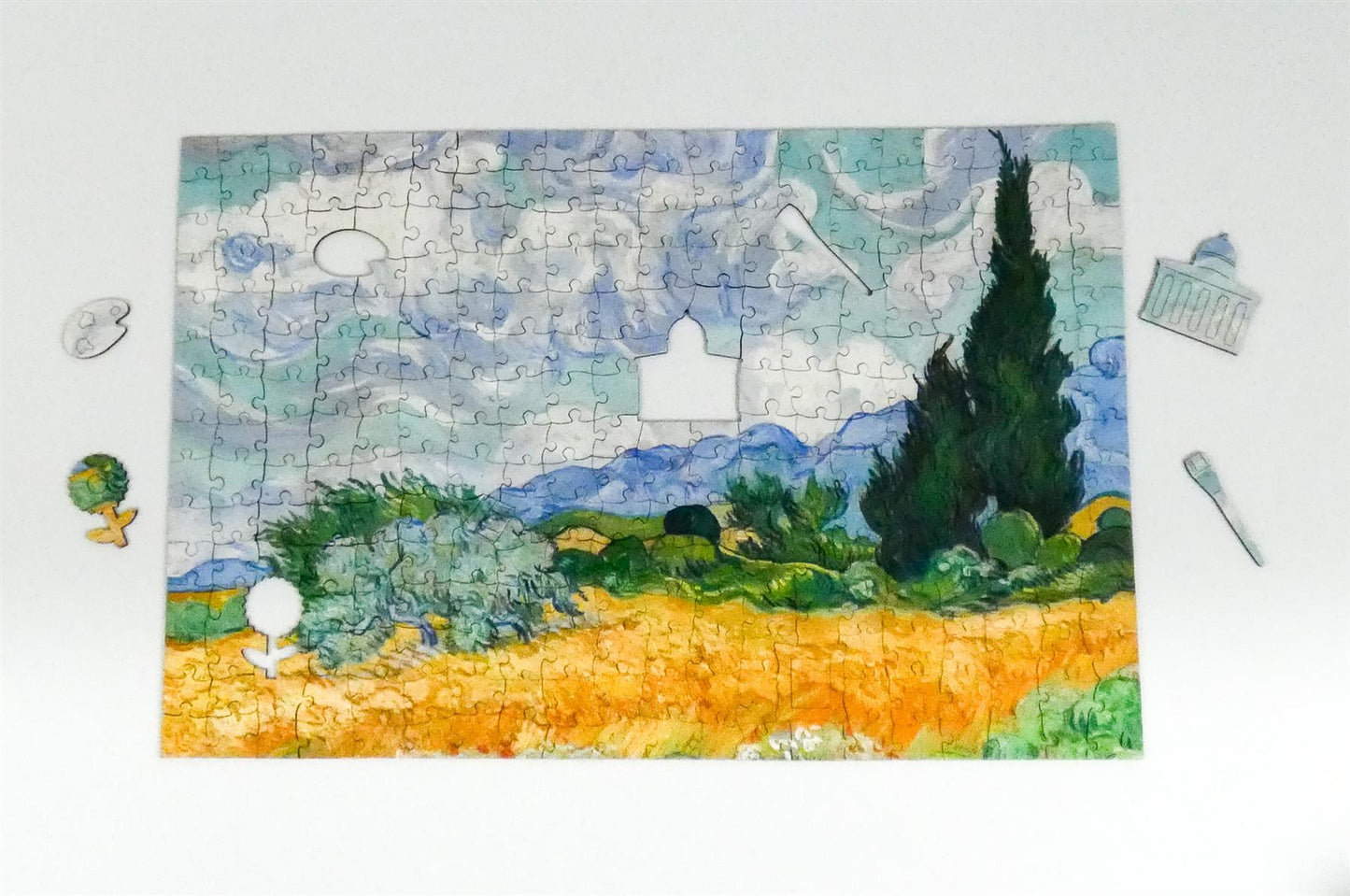 A Wheatfield, with Cypresses - National Gallery 300 Piece Wooden Jigsaw Puzzle