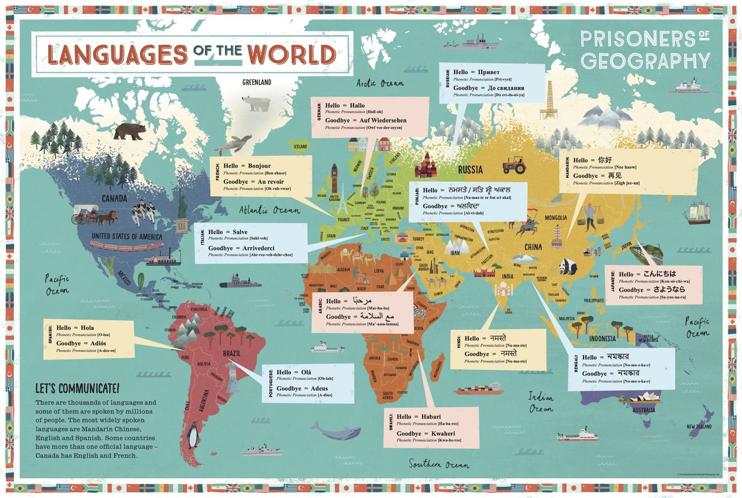 Prisoners of Geography Languages Of The World Educational Wall Map