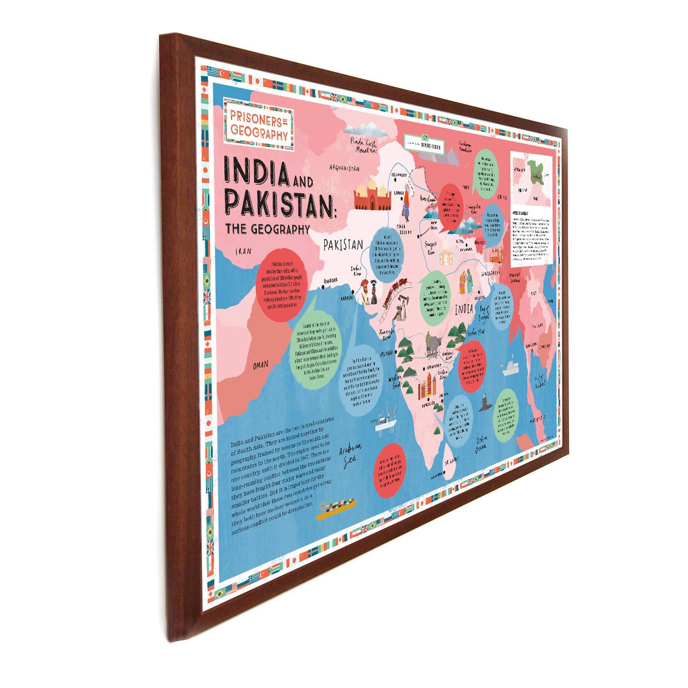 Prisoners of Geography India and Pakistan Educational Wall Map