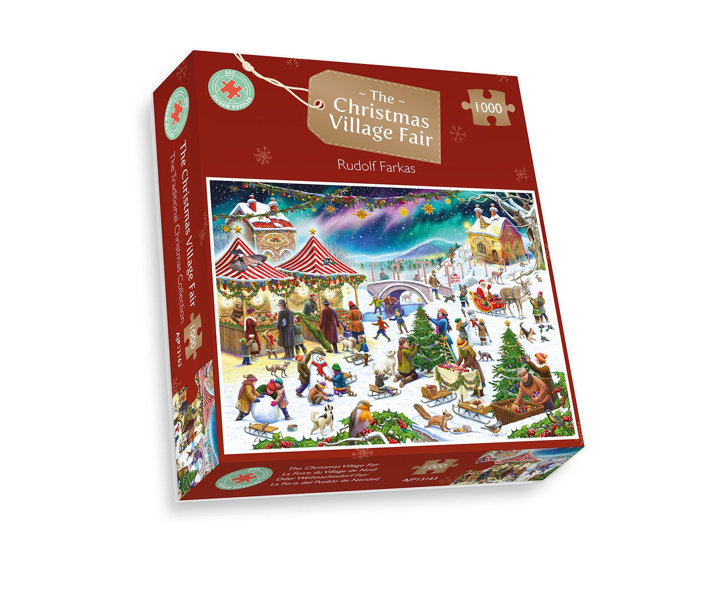 Christmas Village Fair - Festive Jigsaw Puzzle by Rudolf Farkas