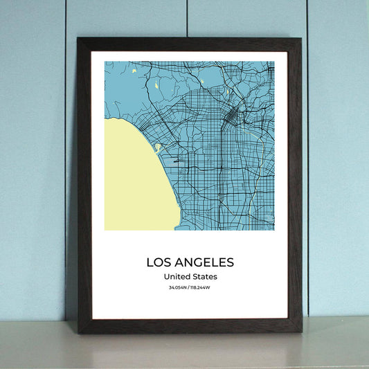 Los Angeles City Map Wall Art