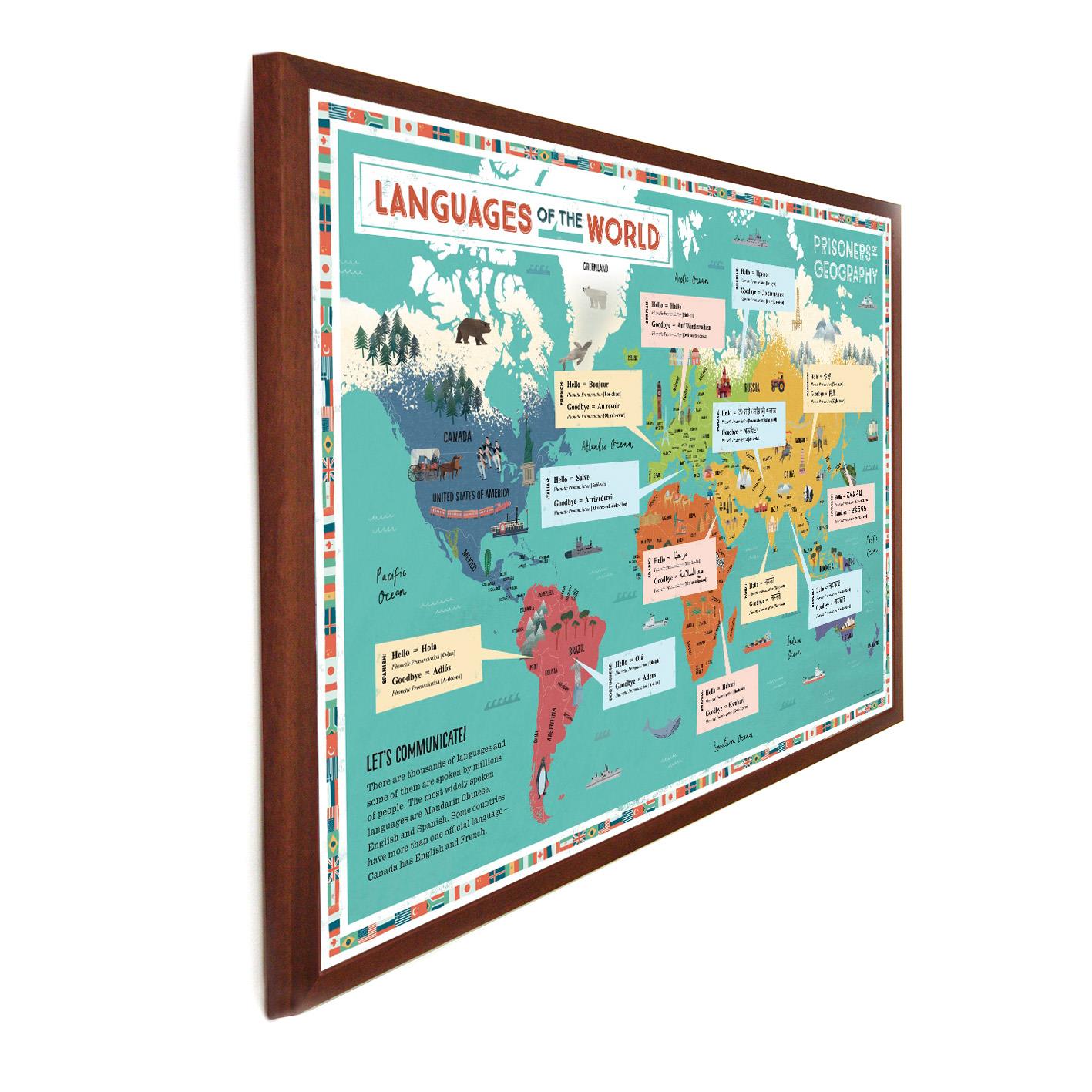 Prisoners of Geography Languages Of The World Educational Wall Map