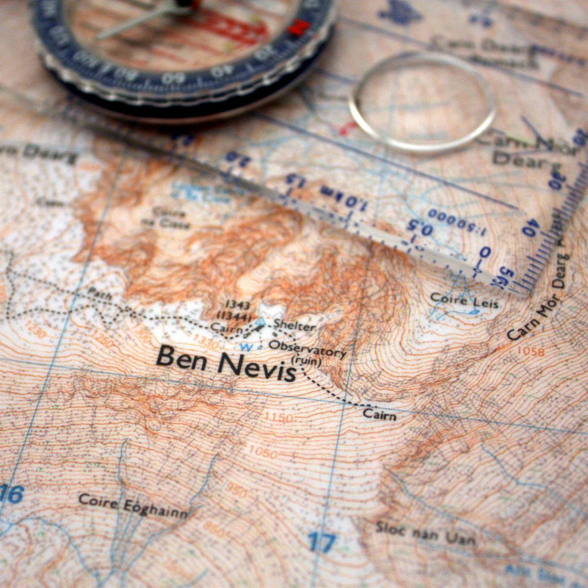 Map Gift - Three Peaks Challenge Maps, Ben Nevis, Scafell Pike And Snowdon