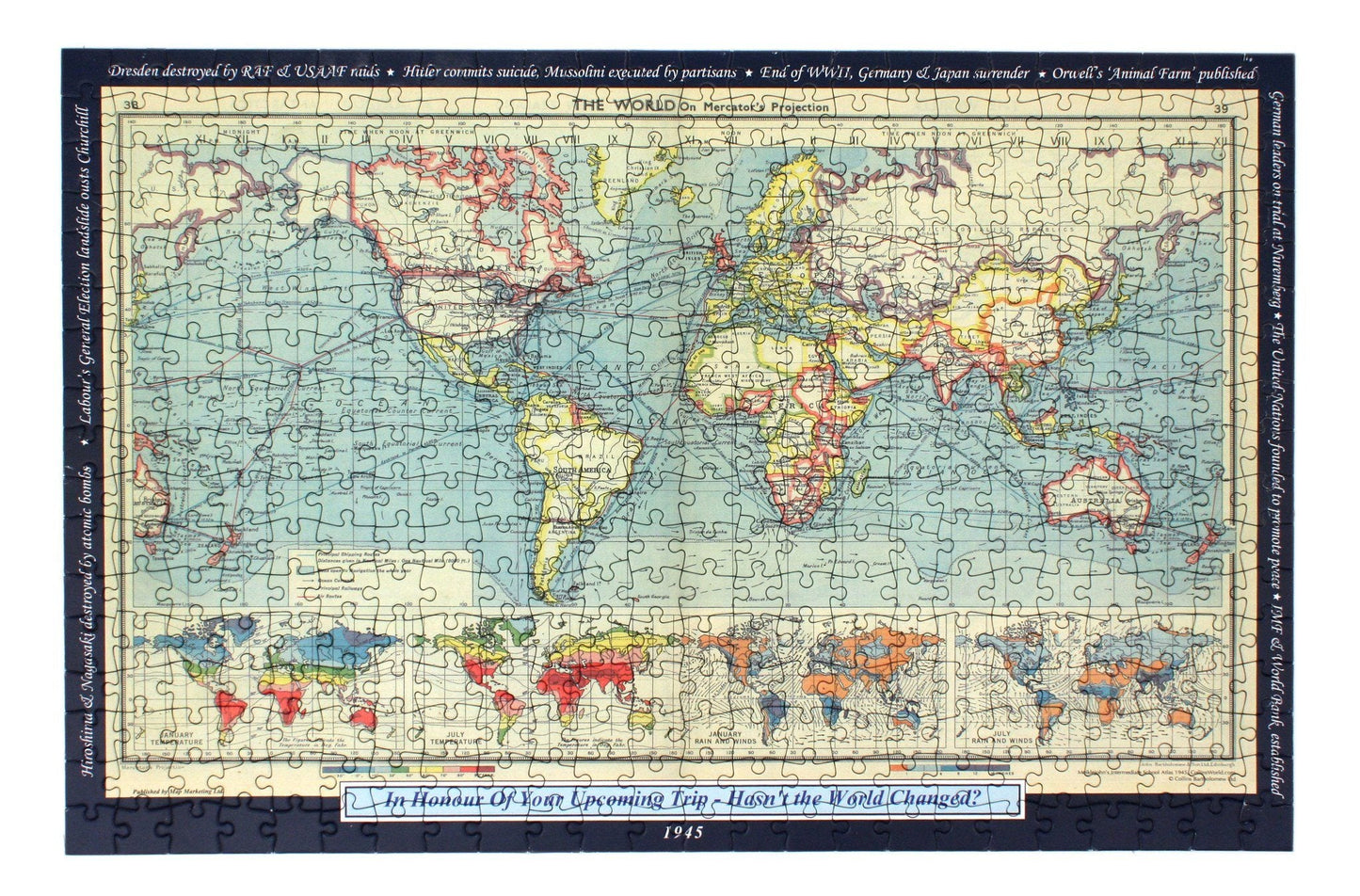 Personalized Jigsaw Puzzles - Historical World Map Personalized Jigsaw Puzzle