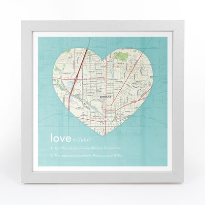 US Wall Art - Personalized Framed Dictionary Definition US Map - Love