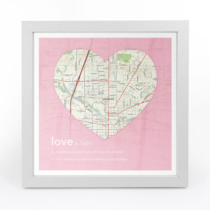 US Wall Art - Personalized Framed Dictionary Definition US Map - Love