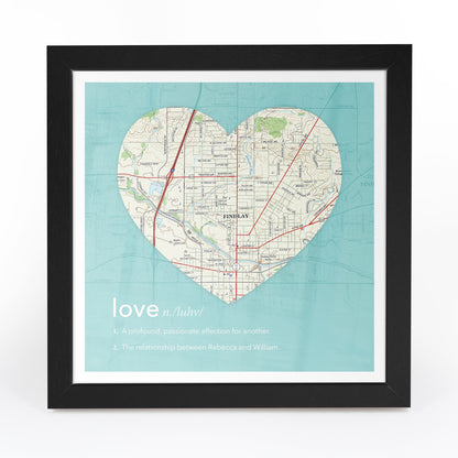 US Wall Art - Personalized Framed Dictionary Definition US Map - Love