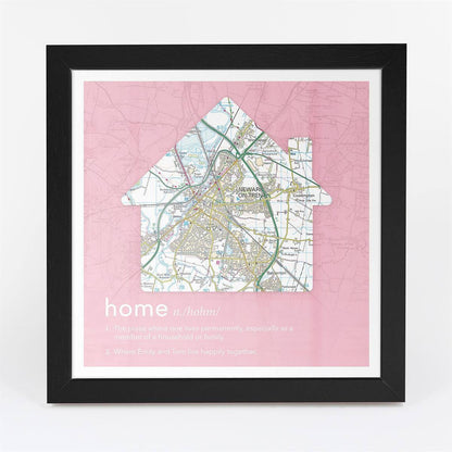 Wall Art - Personalised Framed Dictionary Definition Map - Home