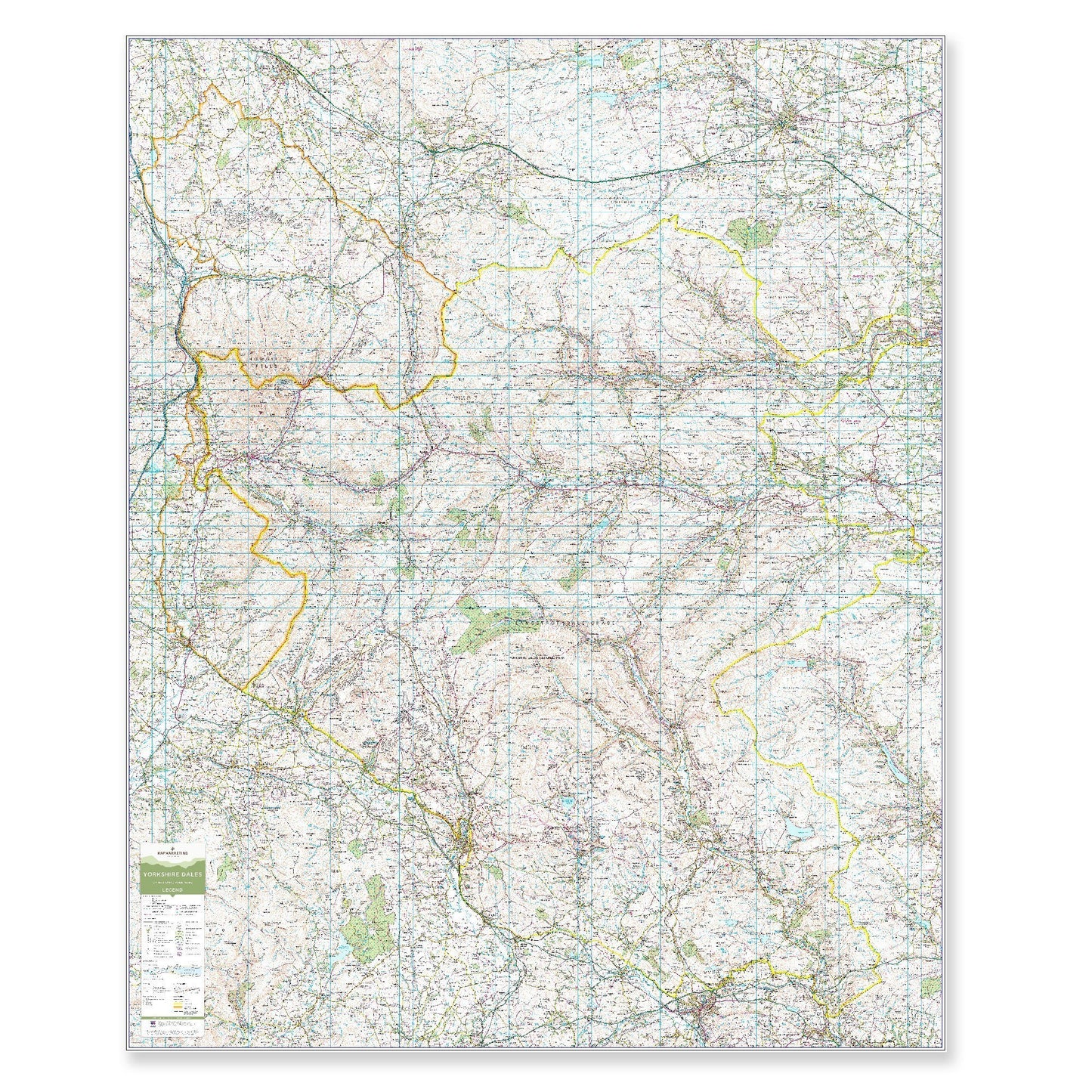 Wall Maps - Yorkshire Dales - UK National Park Wall Map