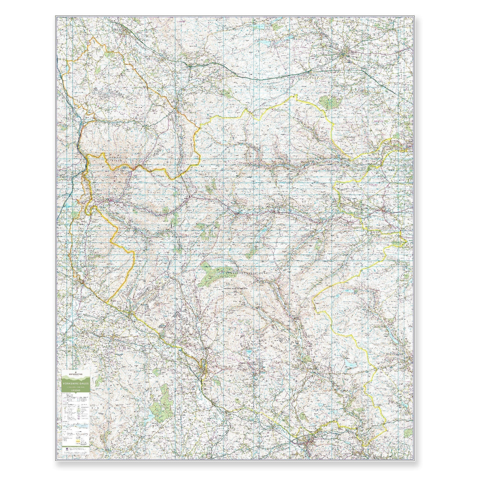 Wall Maps - Yorkshire Dales - UK National Park Wall Map