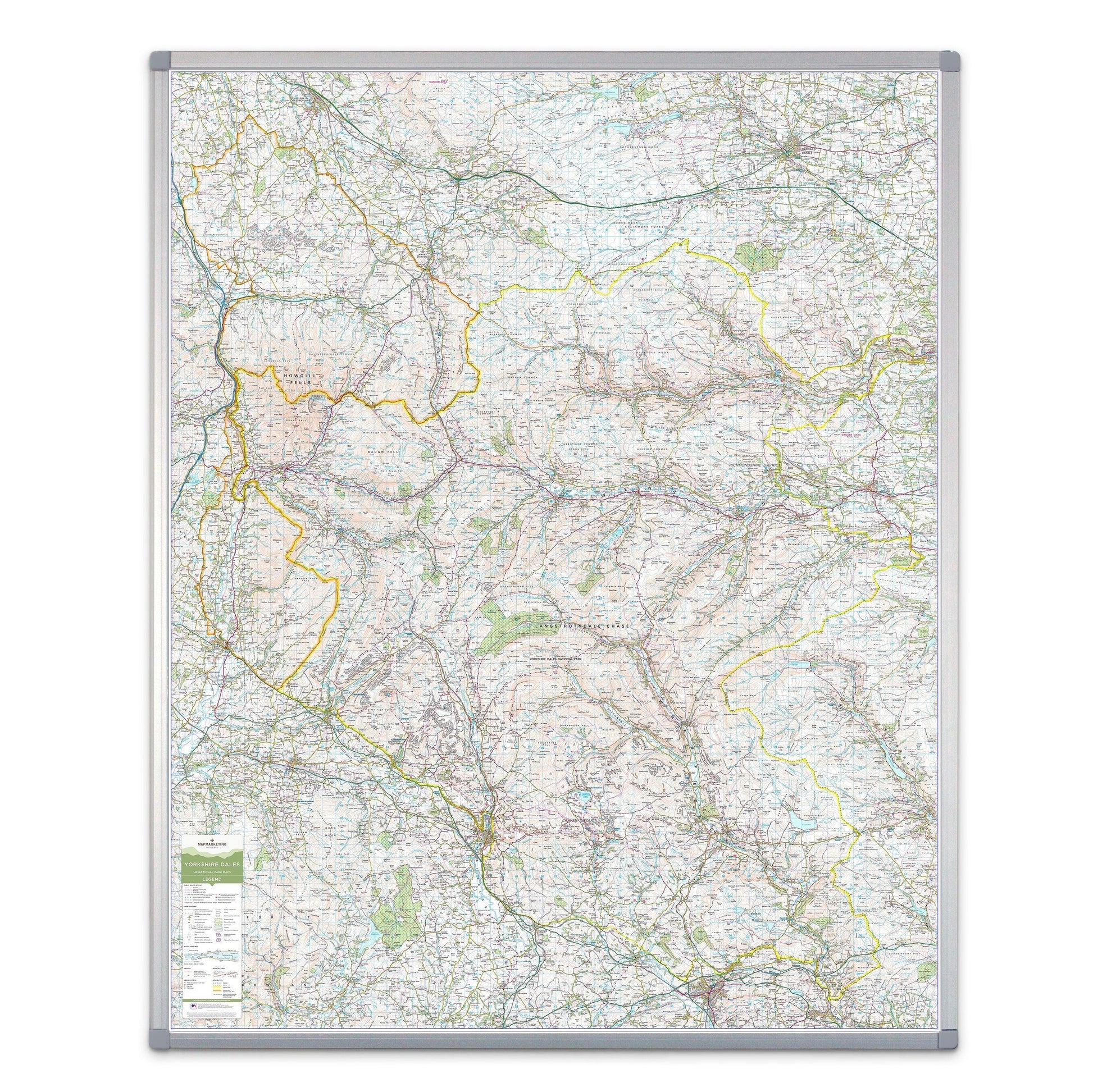 Wall Maps - Yorkshire Dales - UK National Park Wall Map