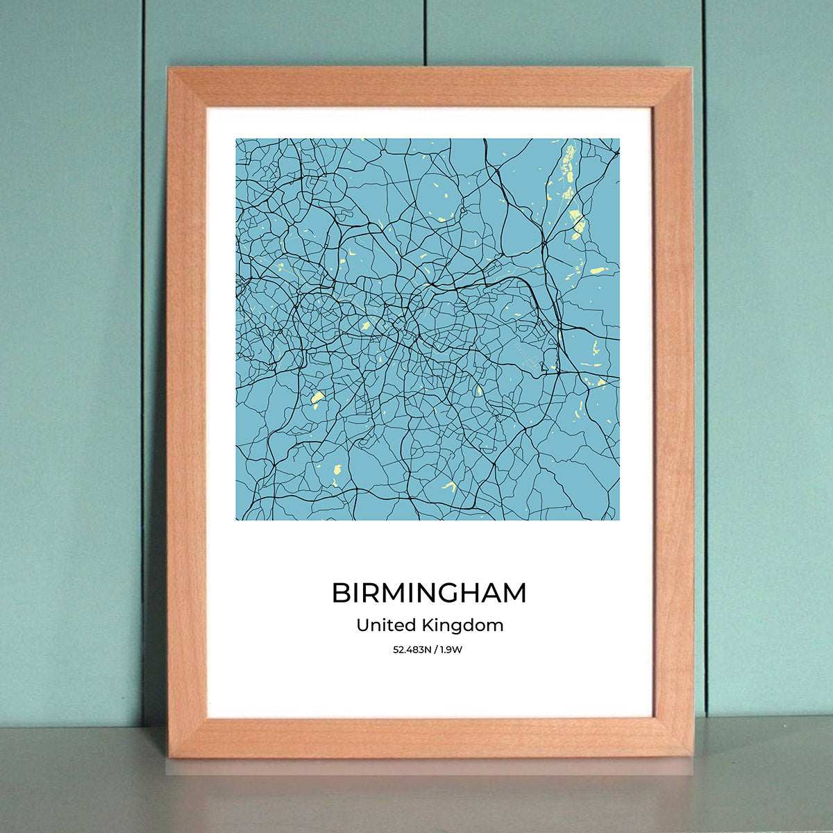 Birmingham City Map Wall Art