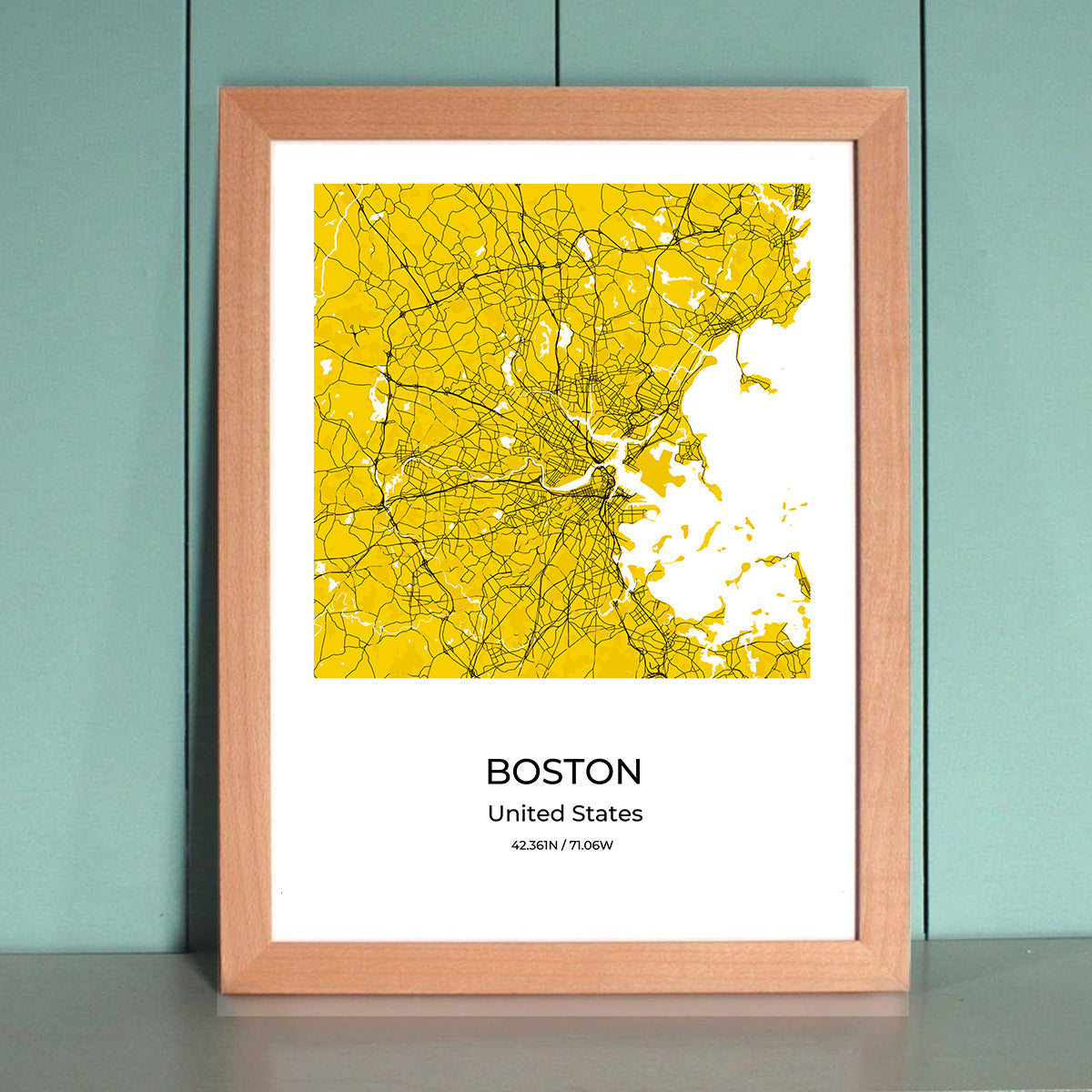 Boston City Map Wall Art