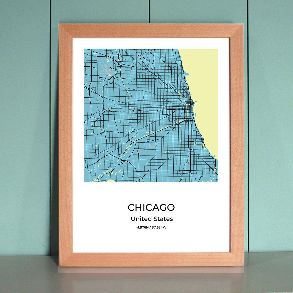 Chicago City Map Wall Art