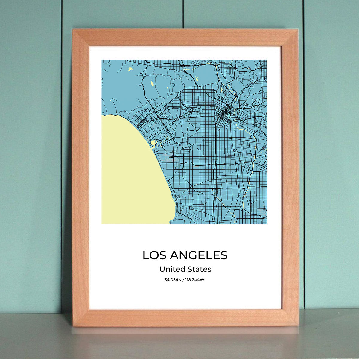 Los Angeles City Map Wall Art