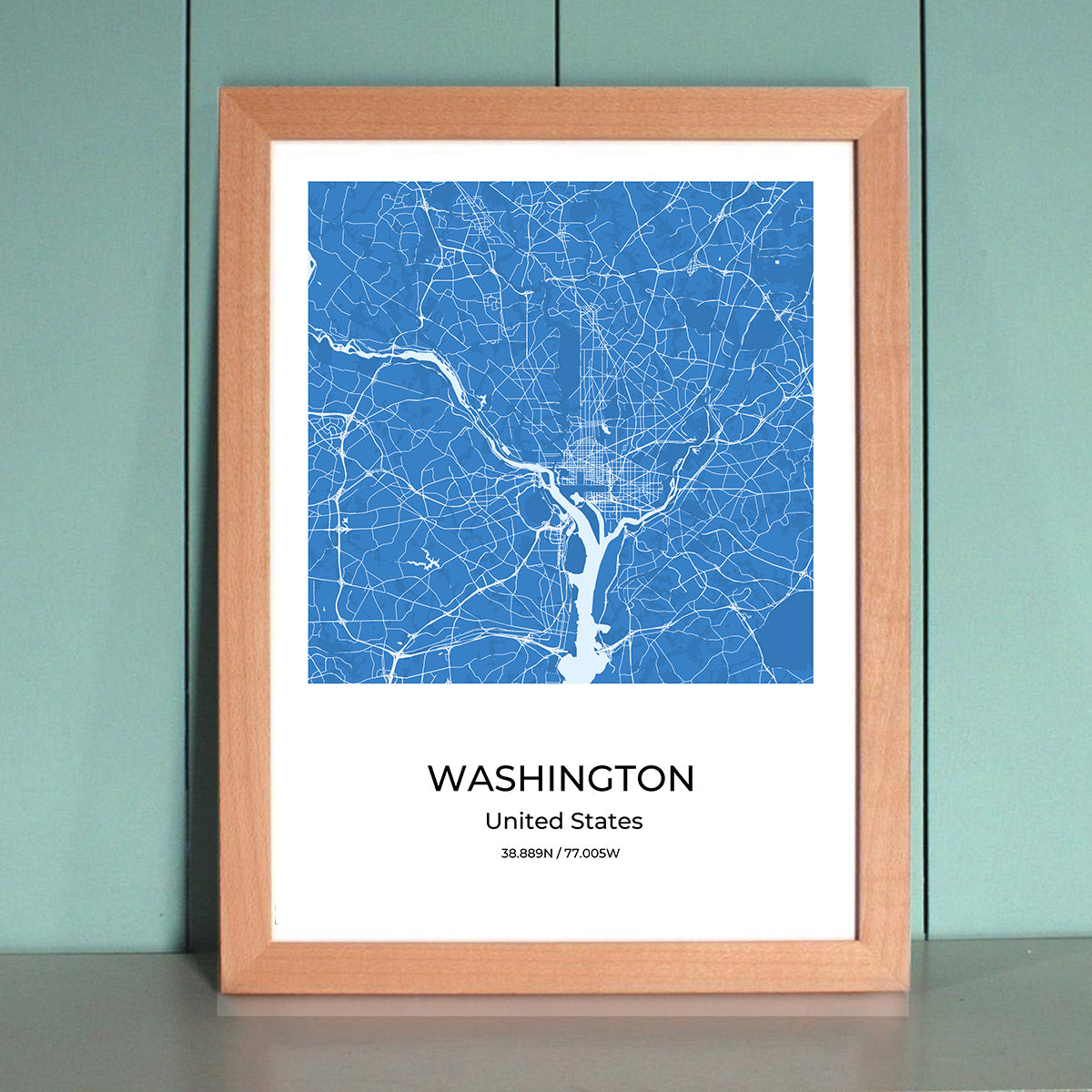 Washington City Map Wall Art